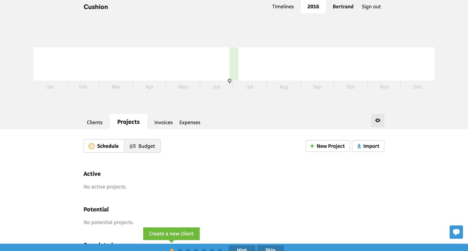 Cushion - Onboarding screen