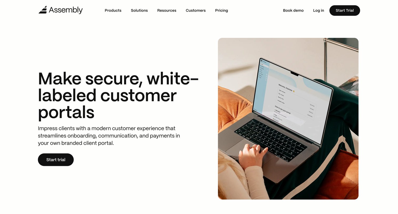 Assembly AI App Builder - Assembly Client Portal  Best White Label Customer Portals screen