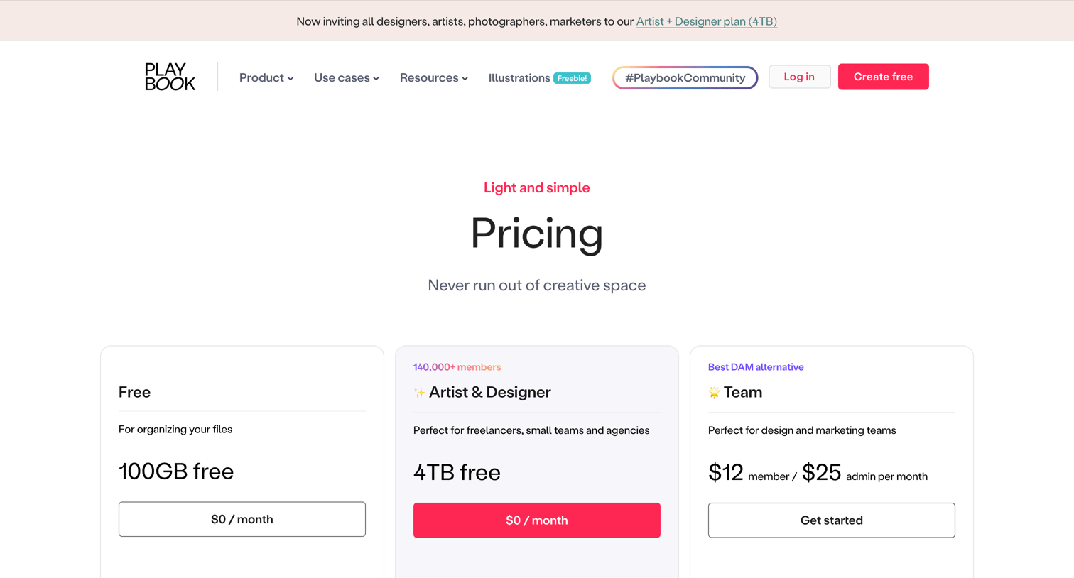 Playbook - Playbook Pricing screen