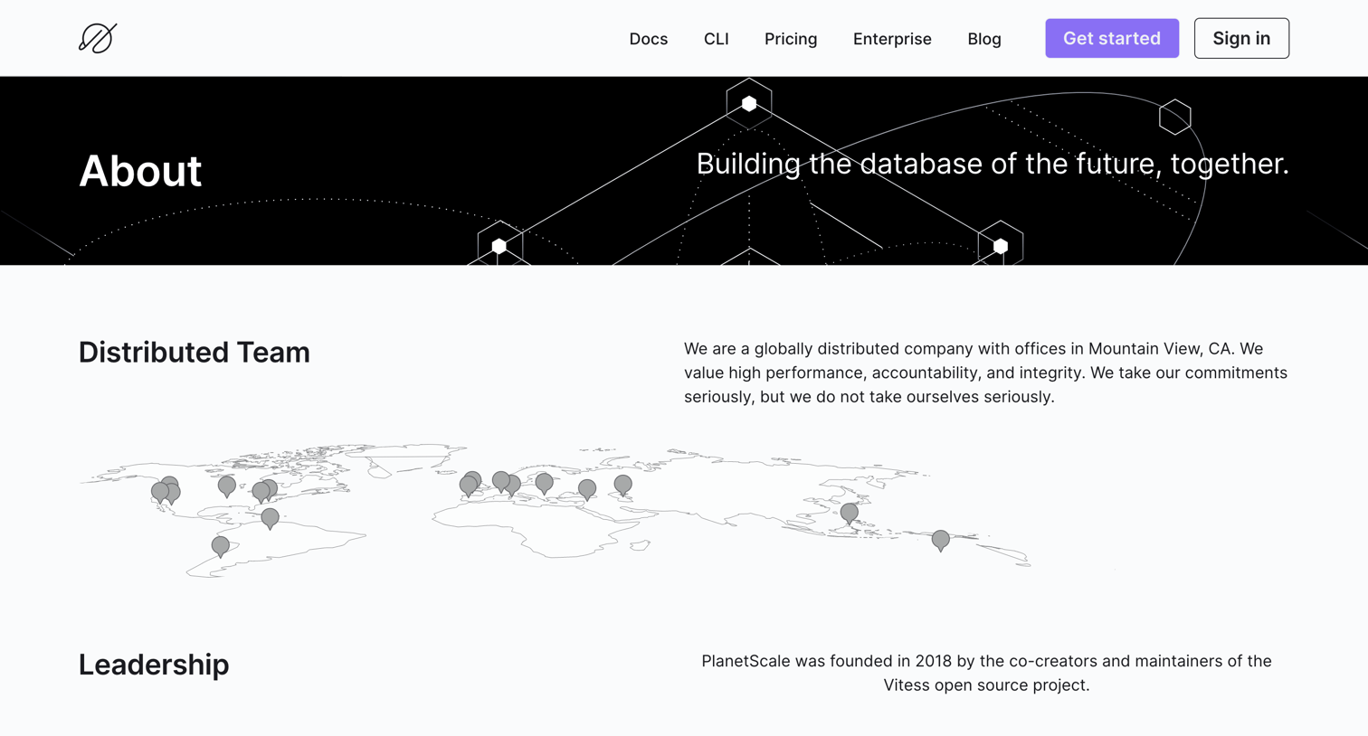 PlanetScale - About screen