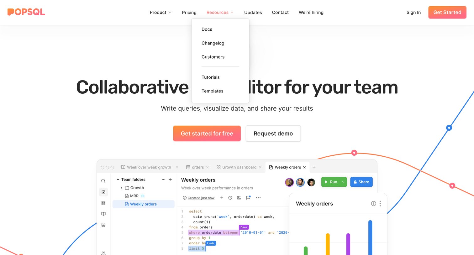 PopSQL - PopSQL - Collaborative SQL editor for teams - Download our SQL to screen