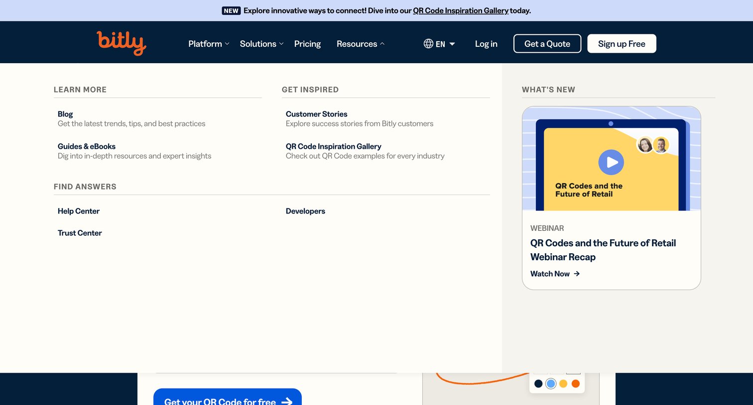 Bitly - Bitly Connections Platform | Short URLs, QR Codes, and More screen
