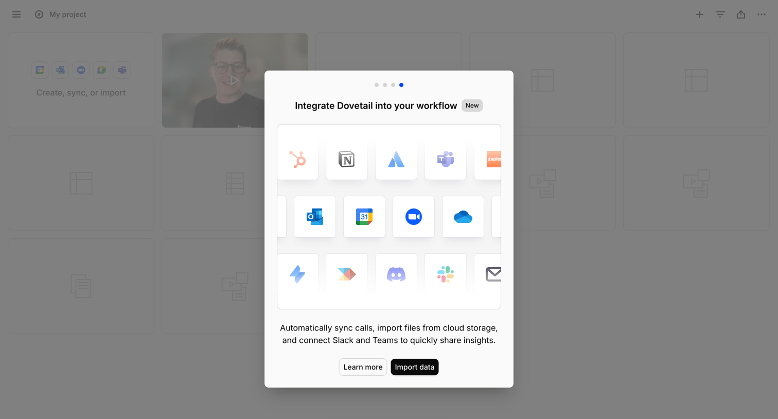 Dovetail - My project – Dovetail screen