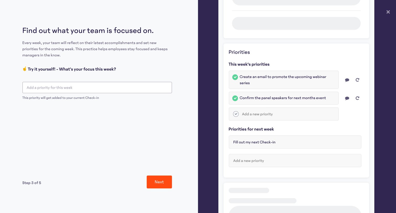 15Five - Onboarding · 15Five screen
