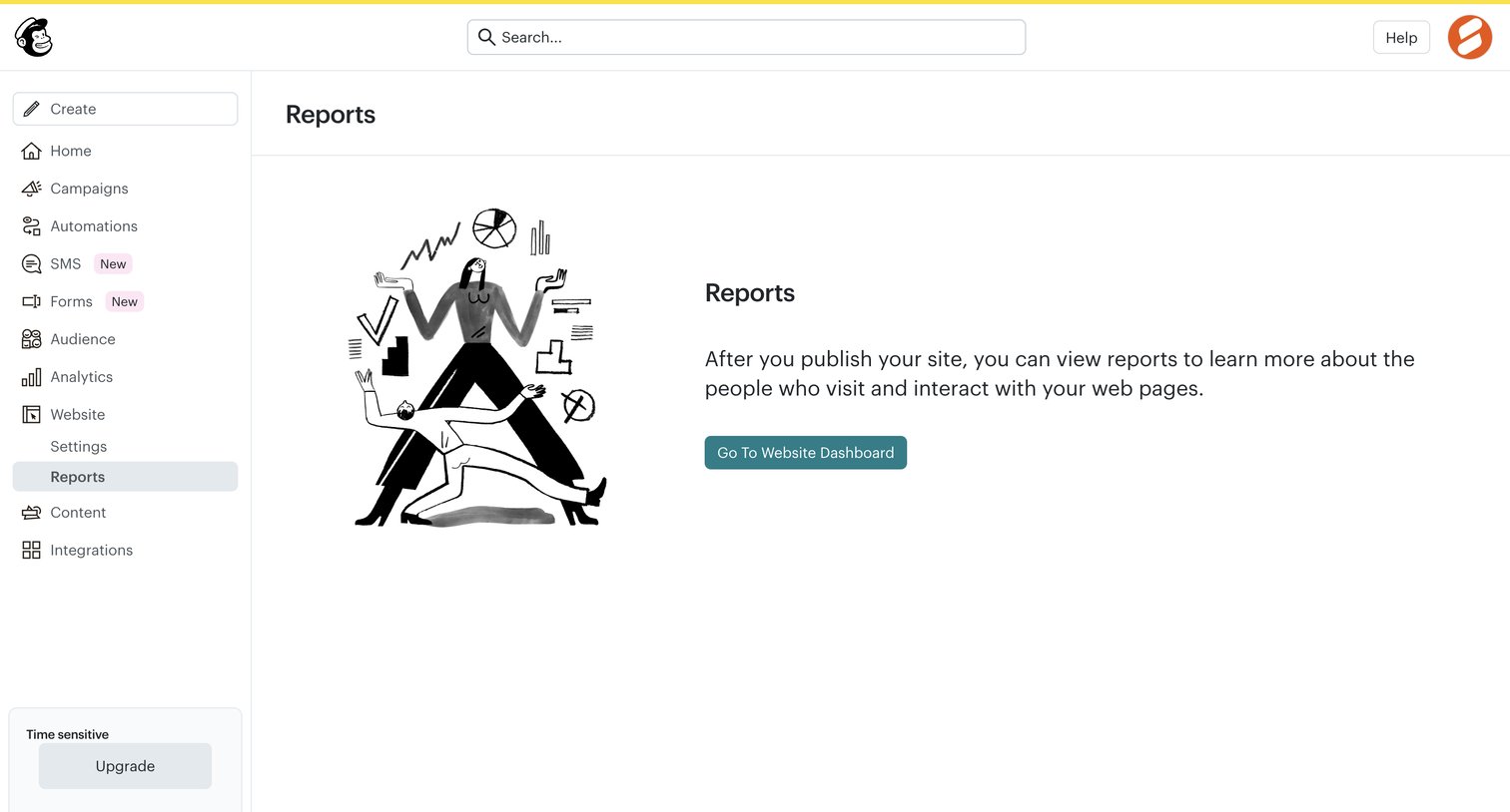 Mailchimp - Website Reports | Mailchimp screen