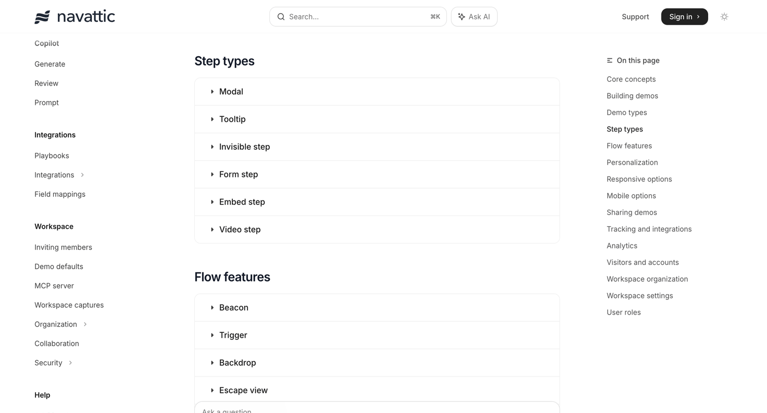 Navattic - Glossary - Navattic Documentation screen