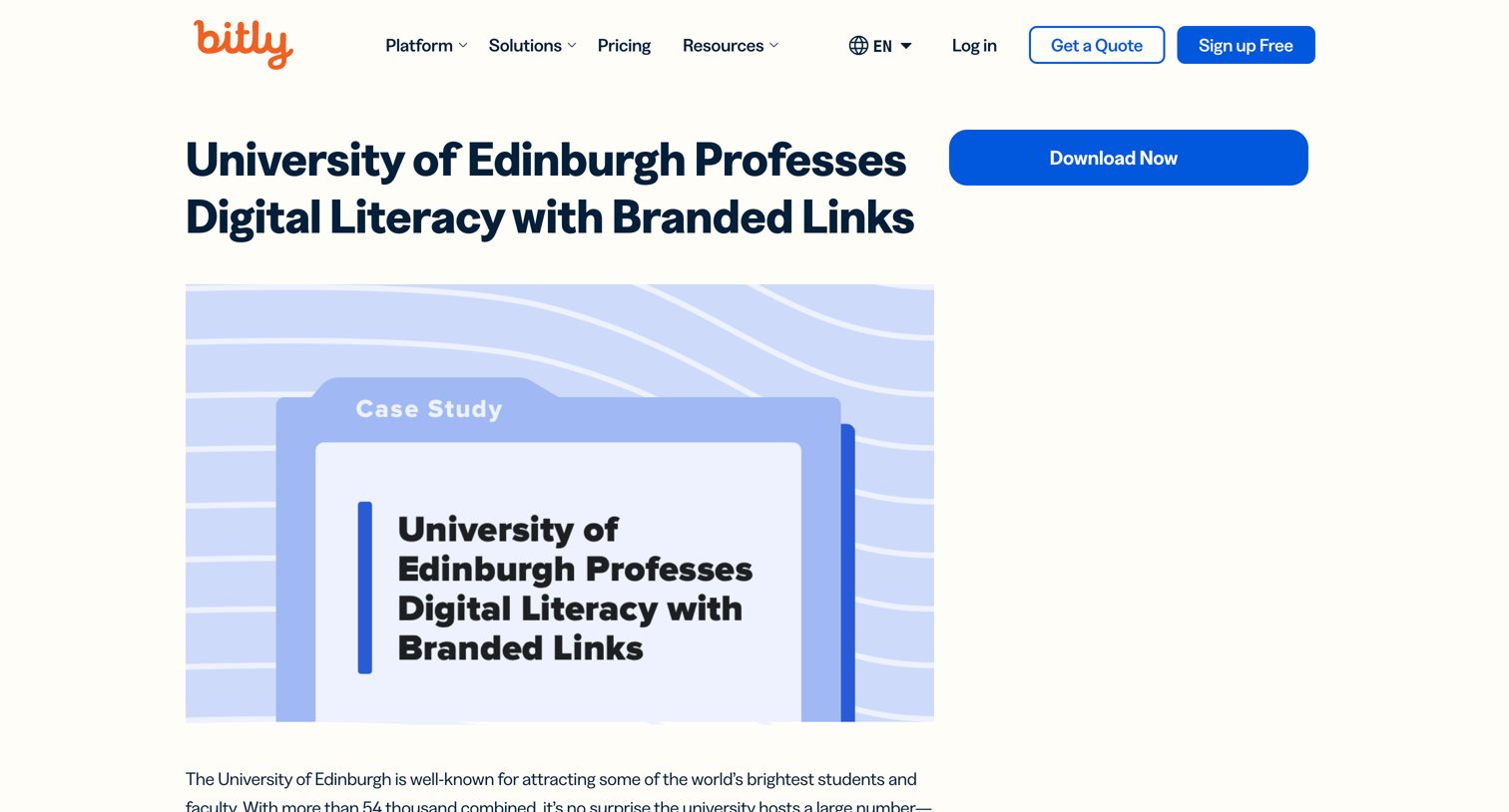 Bitly - University of Edinburgh Professes Digital Literacy with Branded Links screen