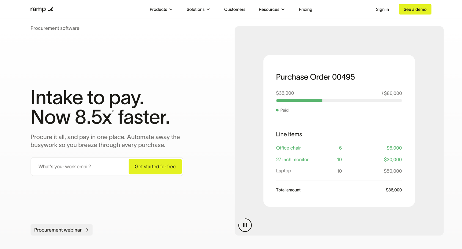 Ramp - Control spend with procurement software | Ramp screen