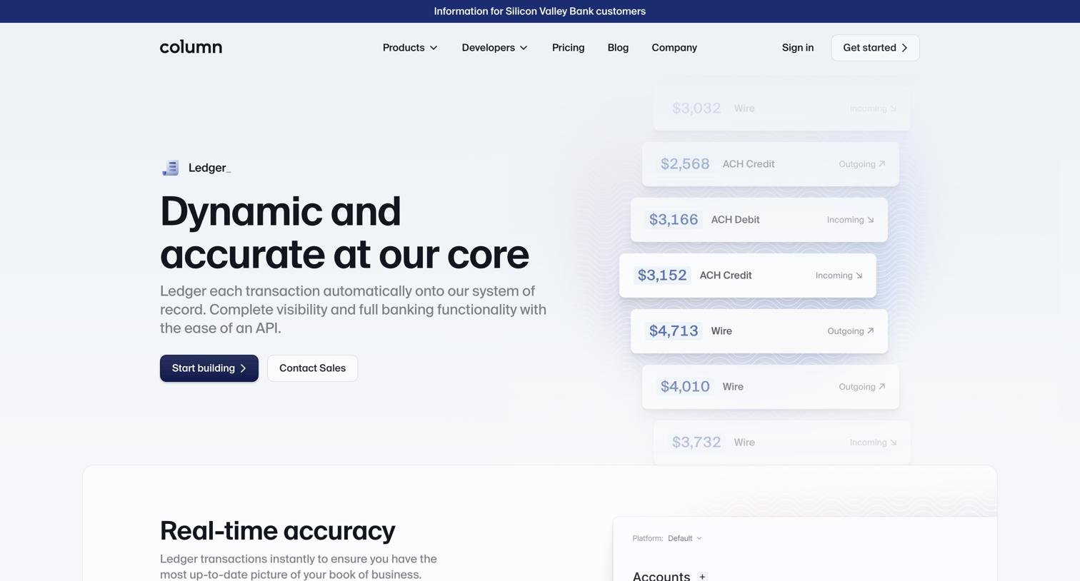 Column - Ledger — Column screen