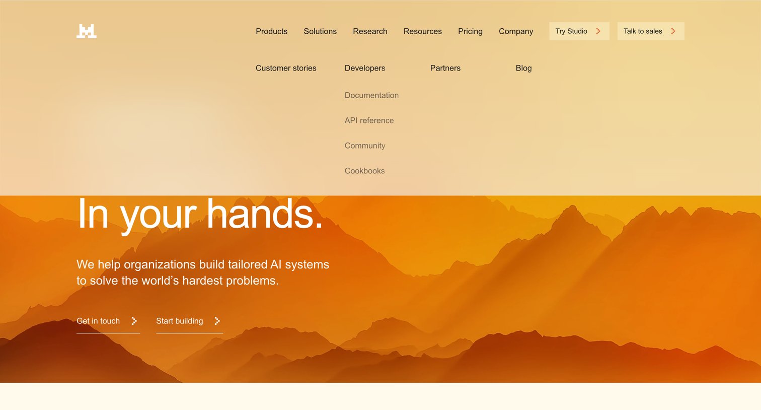 Mistral - Frontier AI LLMs, assistants, agents, services  Mistral AI screen