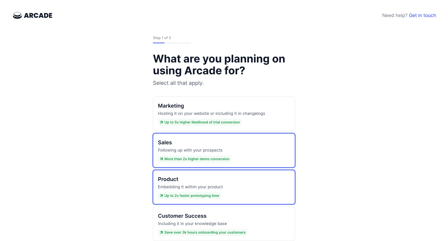 Arcade - Welcome screen