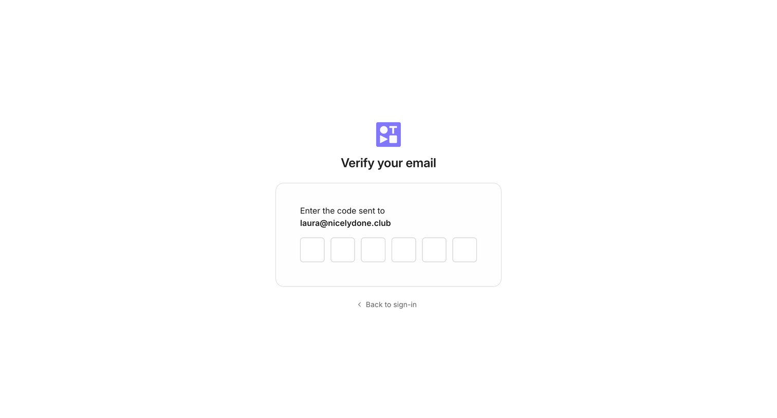 Tella - Verify your email screen