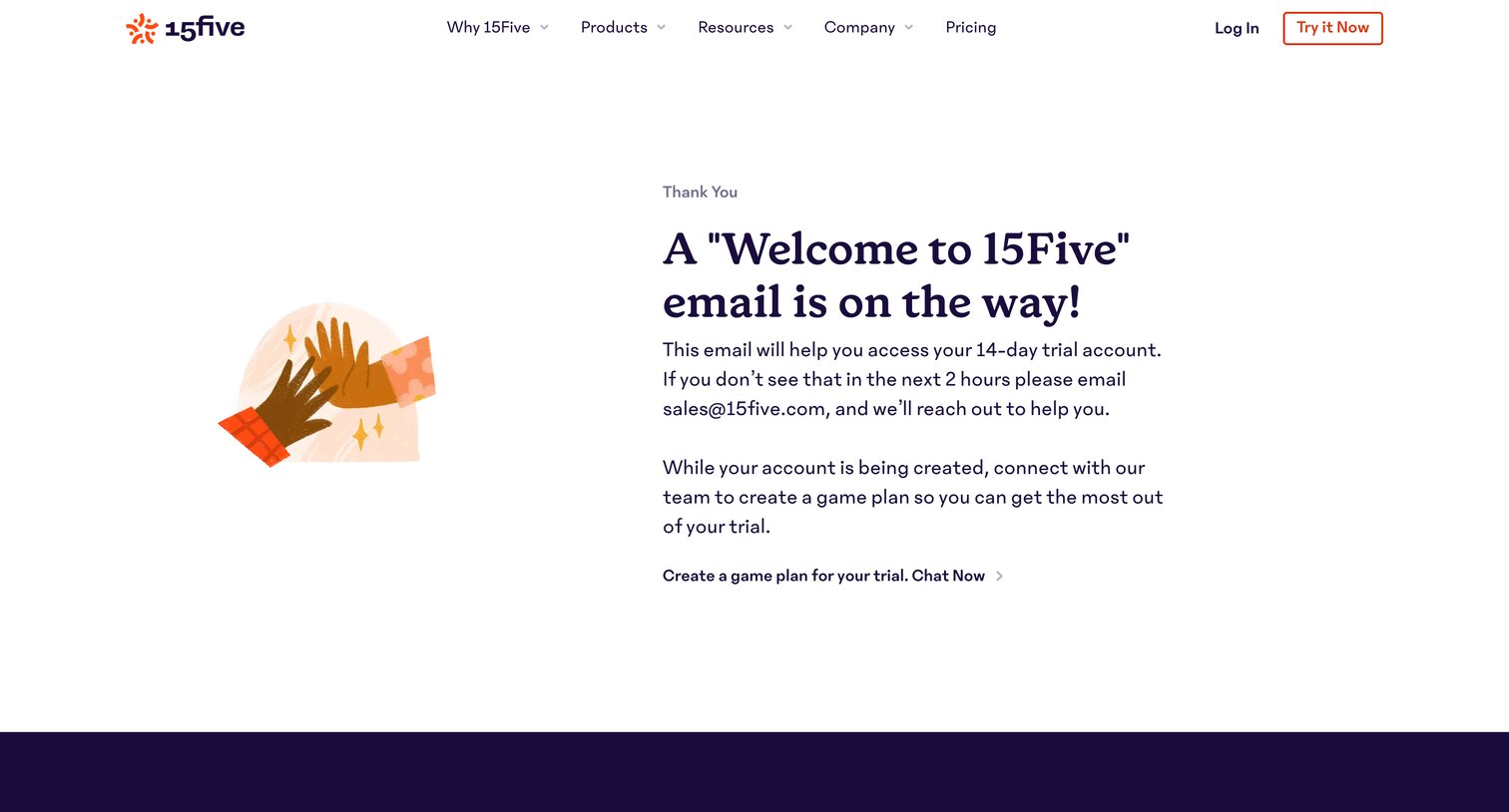 15Five - Free Trial - Thank You - 15Five screen