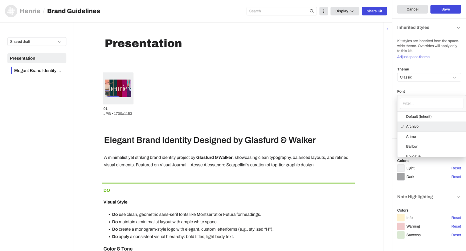 Lingo - Brand Guidelines: Presentation screen