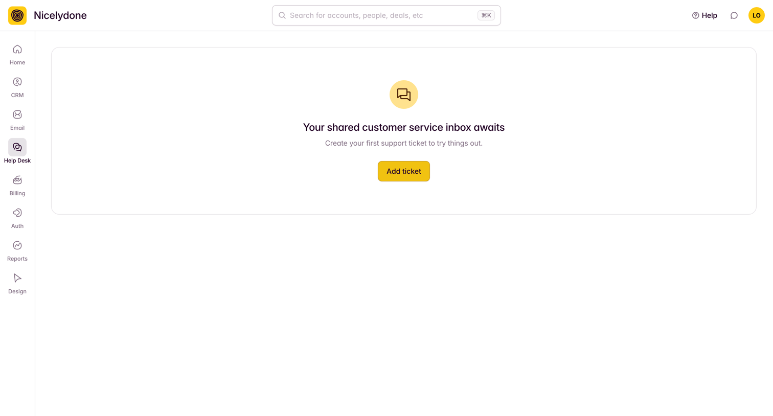 Outseta - View Tickets screen