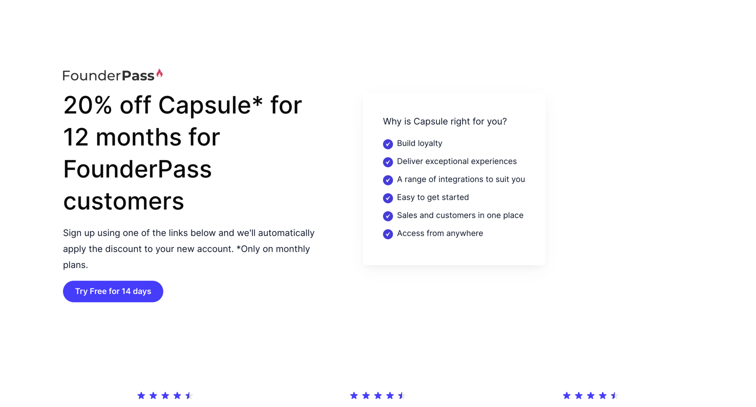 Capsule - FounderPass Capsule CRM screen