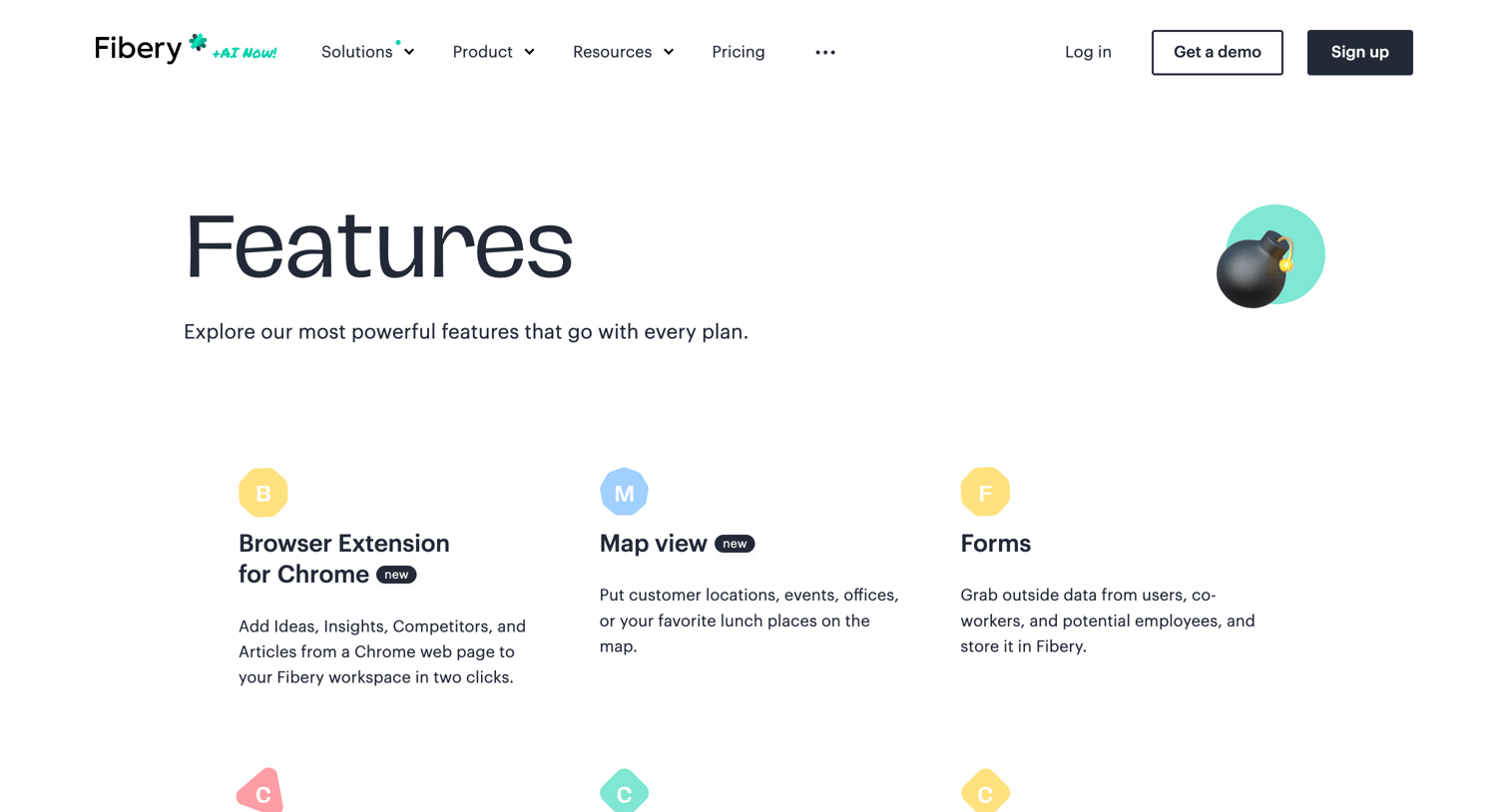 Fibery - Features — Fibery screen