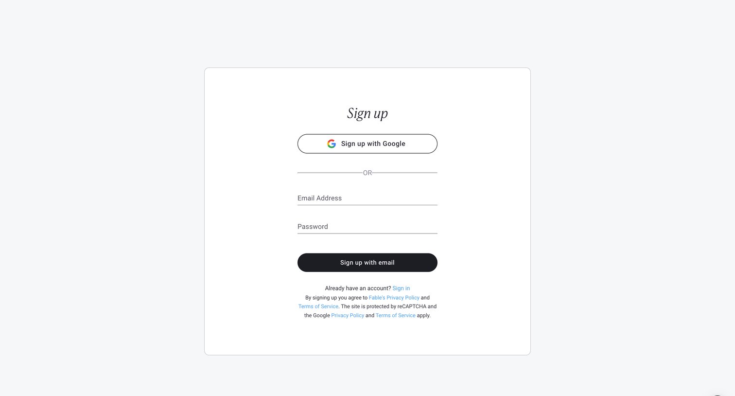 Sign up for Fable motion design - create your free account from Fable