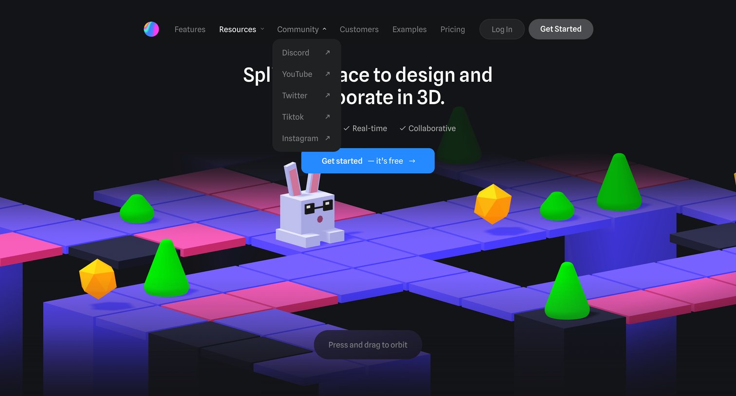 Spline - Spline - Design tool for 3D web browser experiences screen