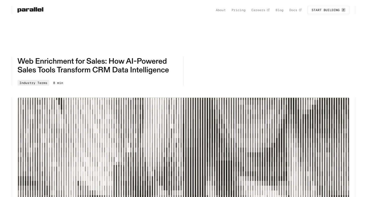 Parallel - AI Web Search and AI Deep Research for Sales Enrichment  Parallel Web Systems  Enterprise Deep Research API screen