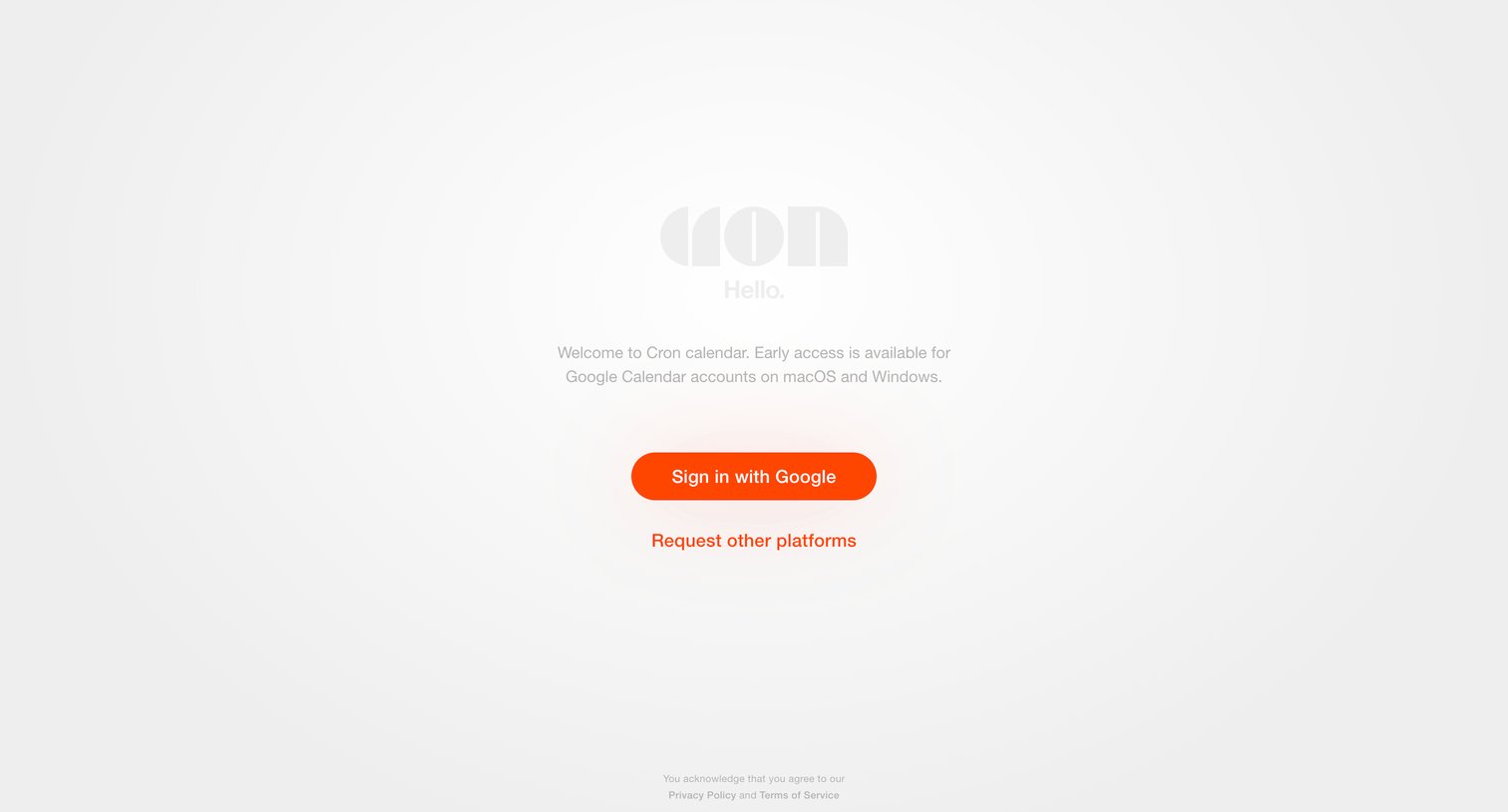 Cron screen