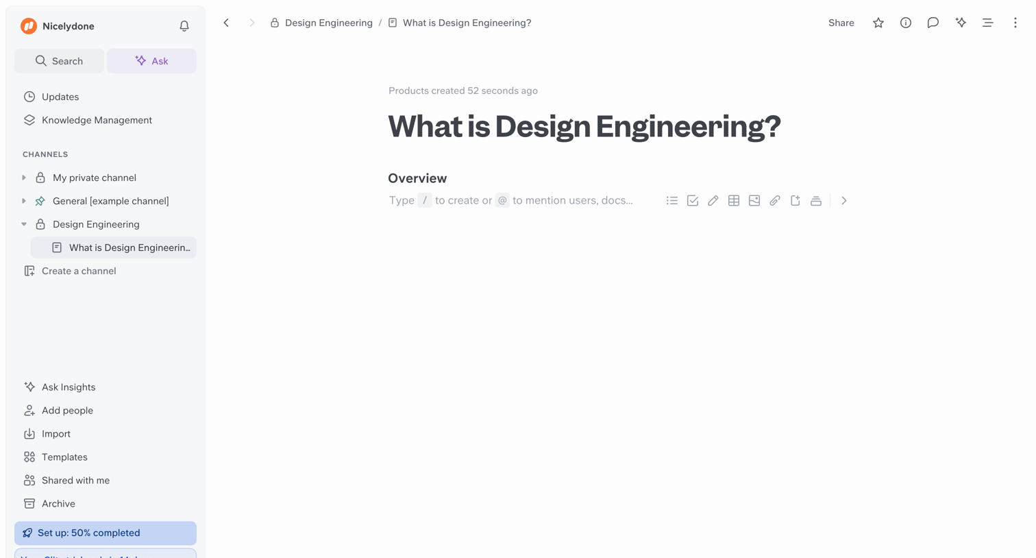 Slite - What is Design Engineering? screen