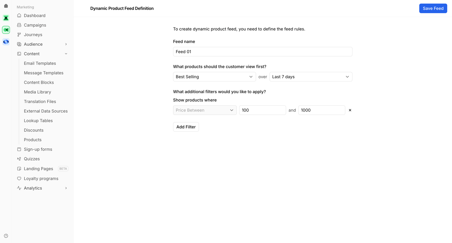 Bird - Dynamic Product Feed Definition | Bird screen