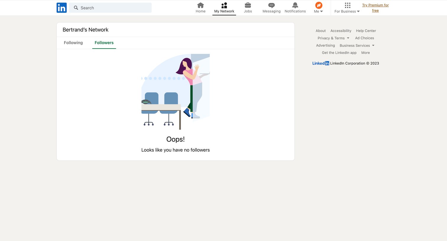 Linkedin - Manage Follows | LinkedIn screen