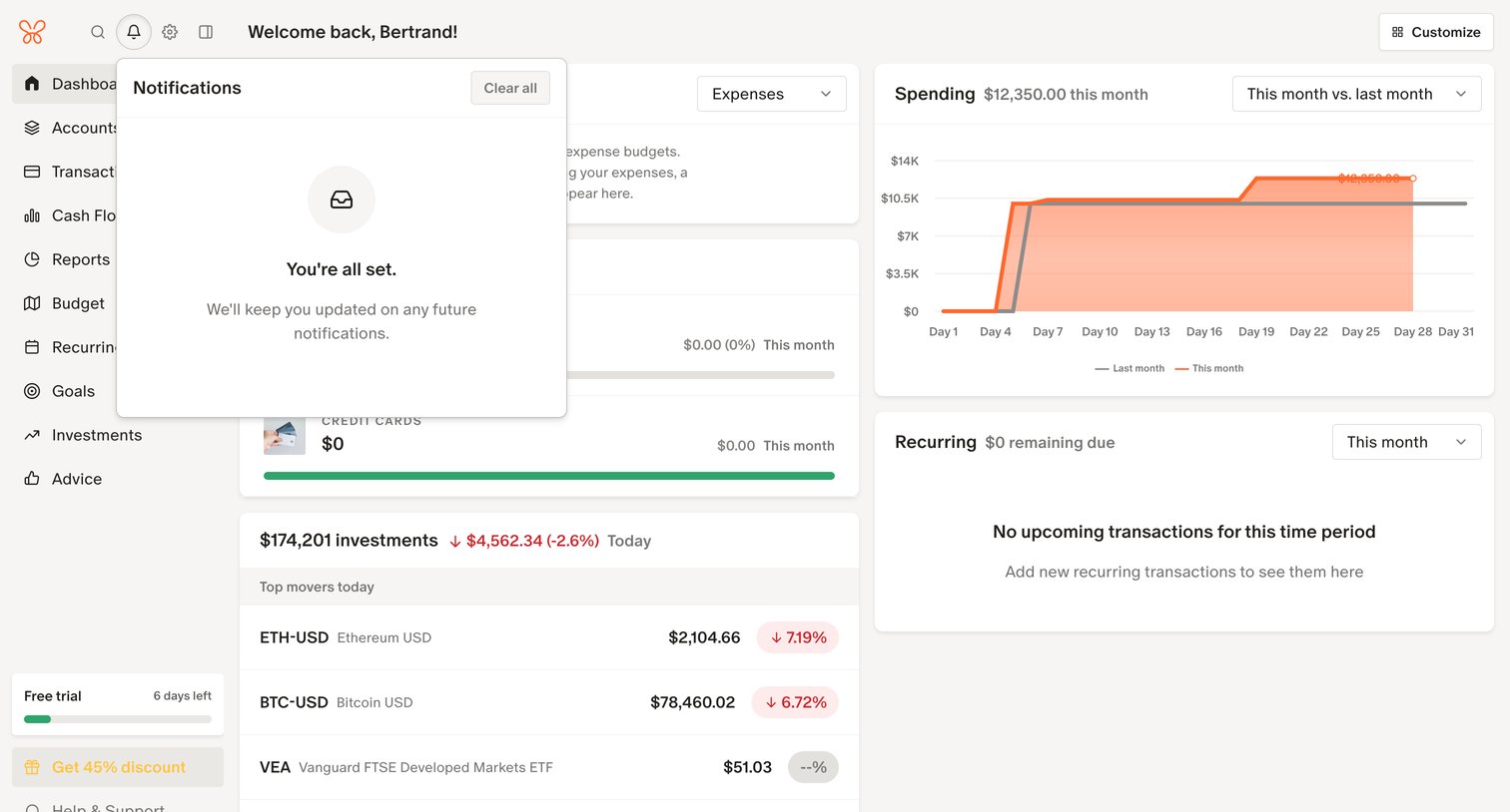 Monarch - Monarch | Dashboard screen