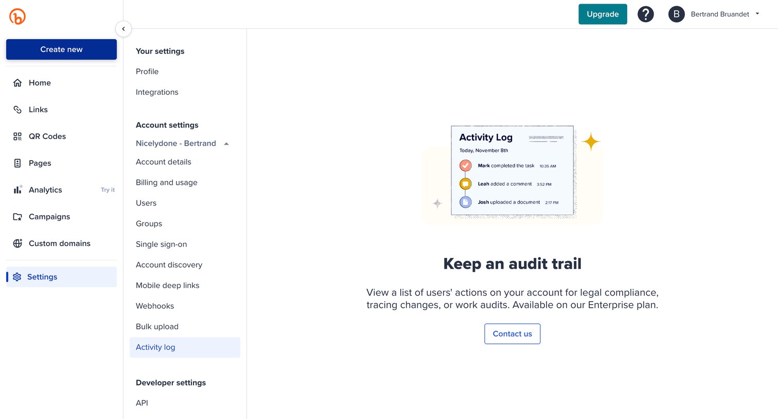 Bitly | Settings from Bitly