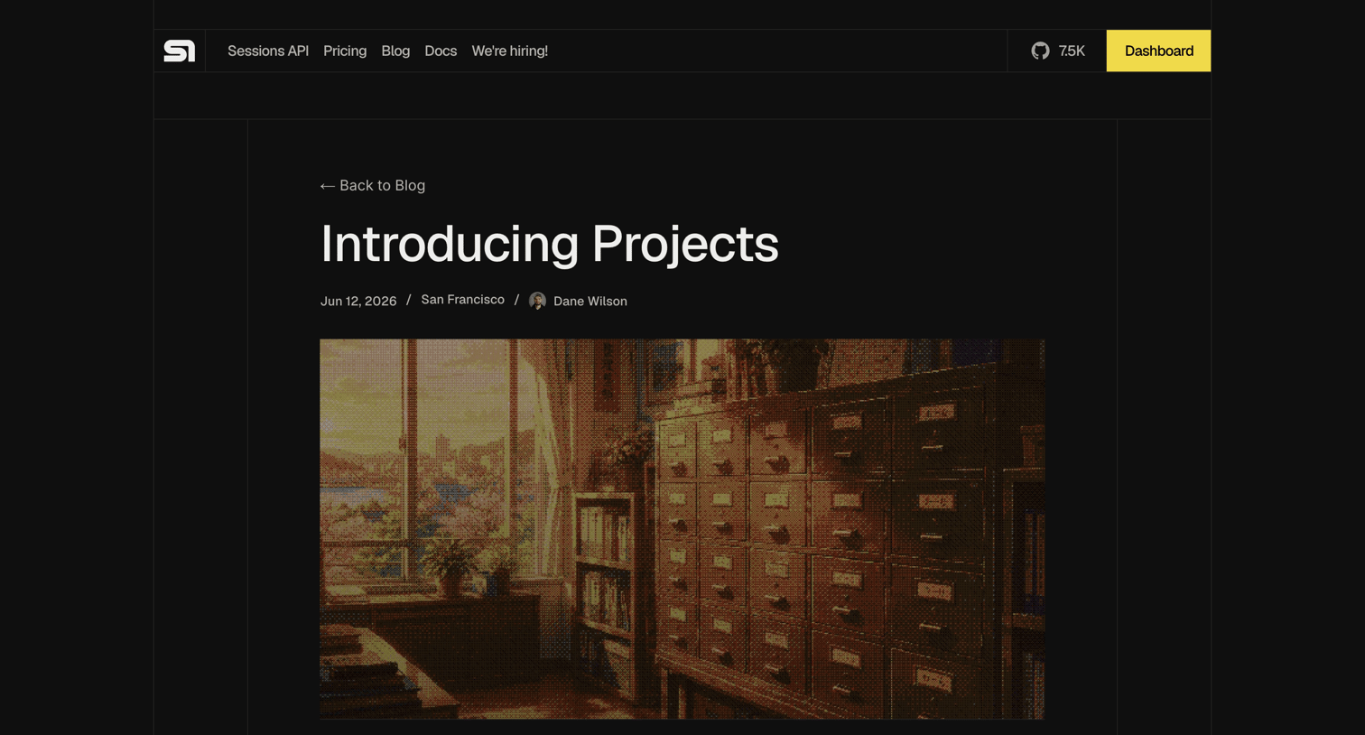 Steel - Introducing Projects - Steel | Open-source Headless Browser API screen