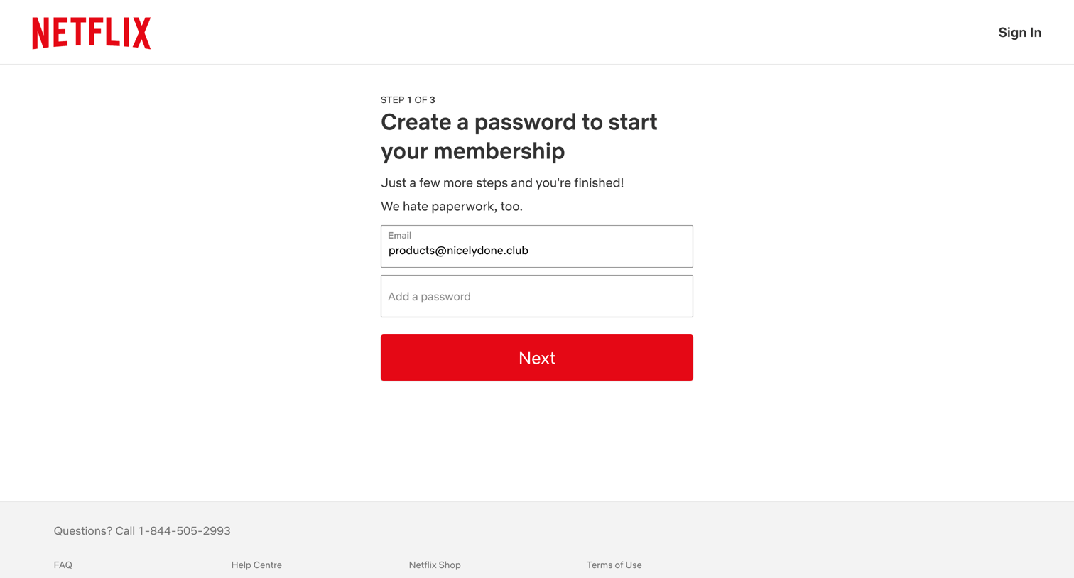 Netflix screen