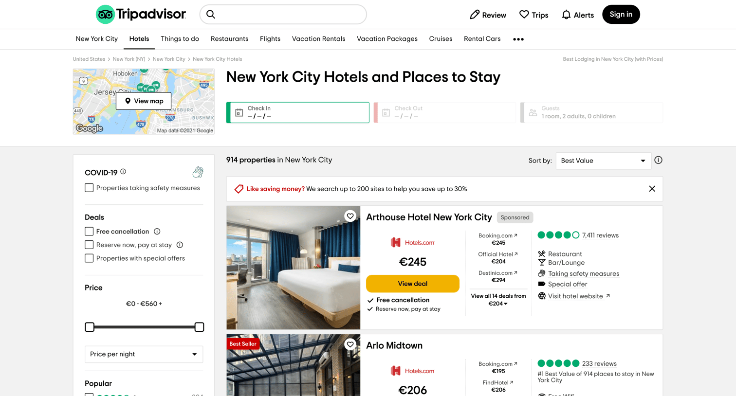 Tripadvisor - THE 10 BEST Hotels in New York City for 2021 from 84 - Tripadviso screen