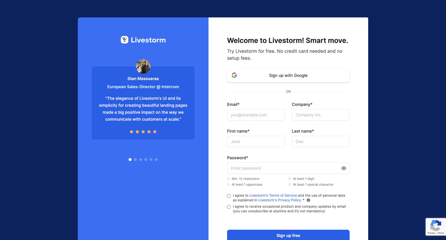 Livestorm - Dashboard | Livestorm screen