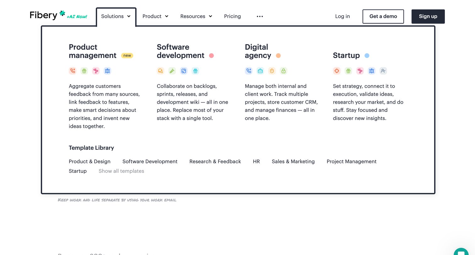 Fibery - Build your company workspace with no code — Fibery screen