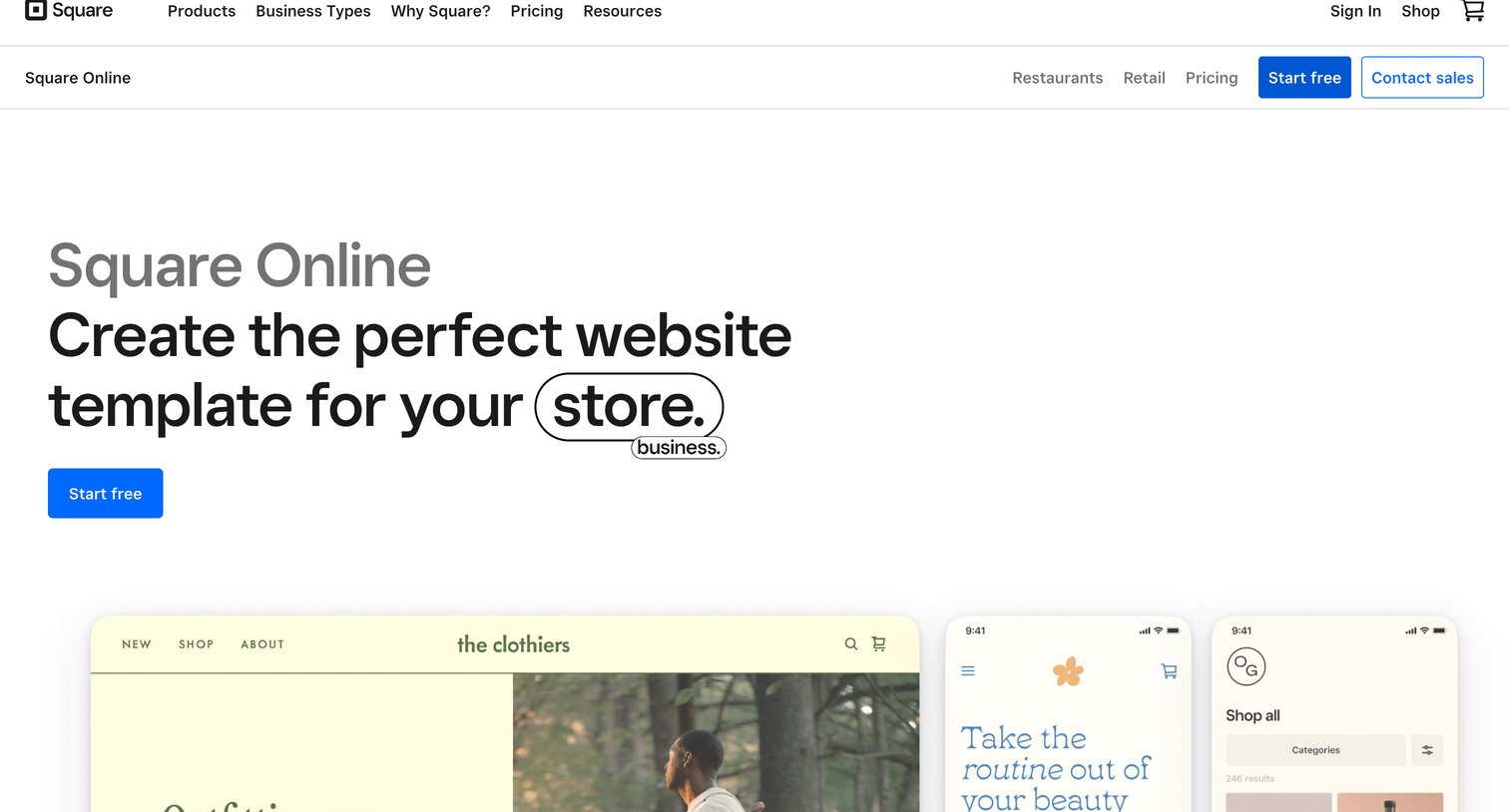 Square - Website Templates Designs | Square screen