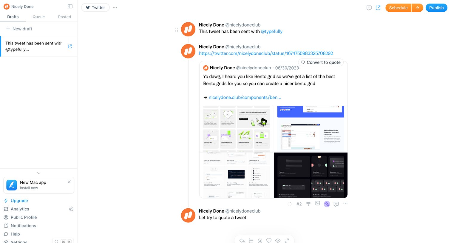 Typefully screen