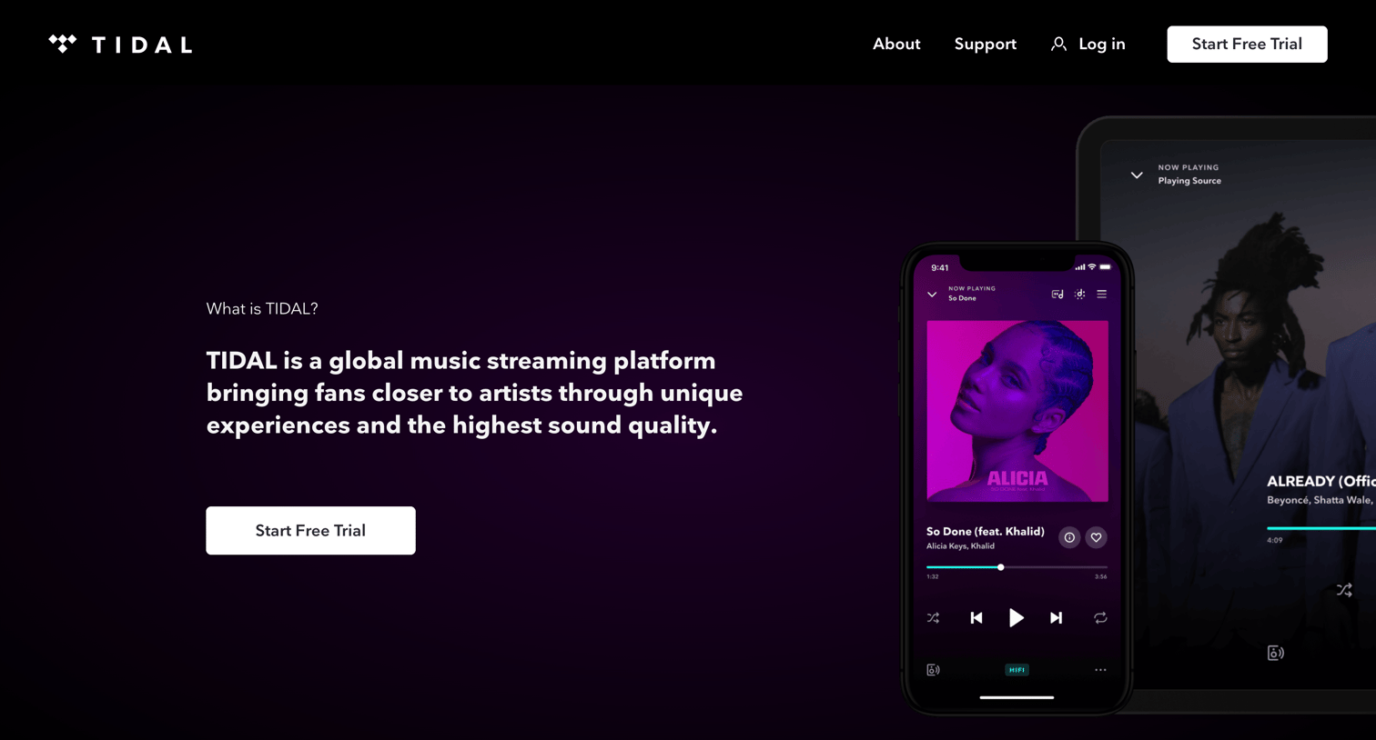 Tidal - About | TIDAL screen