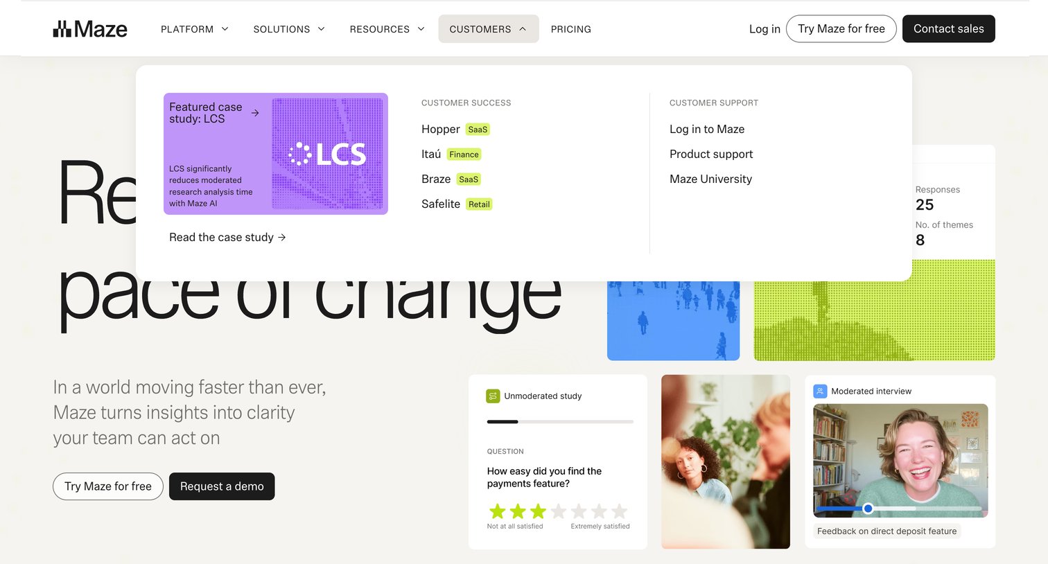 Maze - Maze  User Research and Testing Platform screen