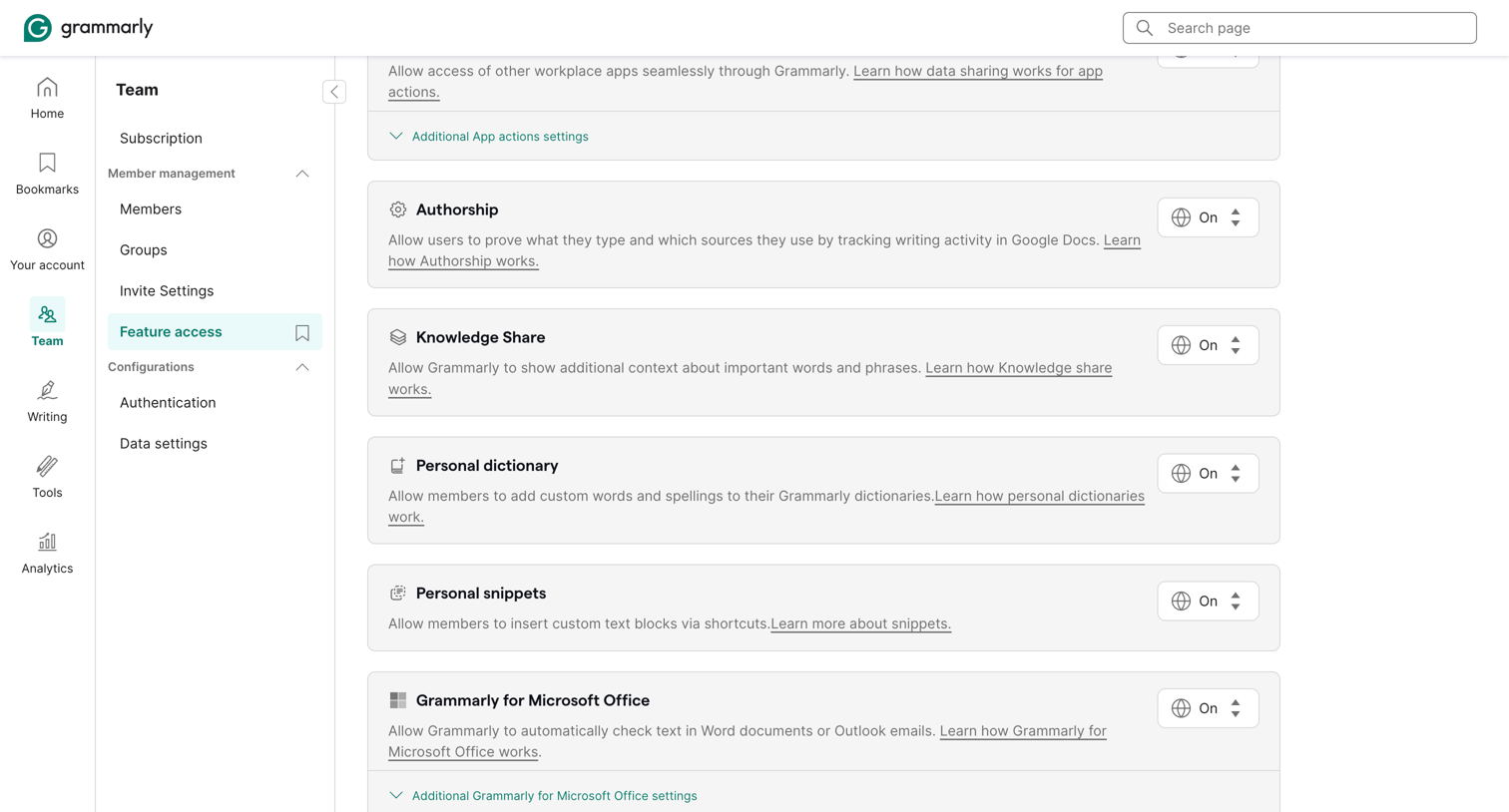 Grammarly - Account | Grammarly screen