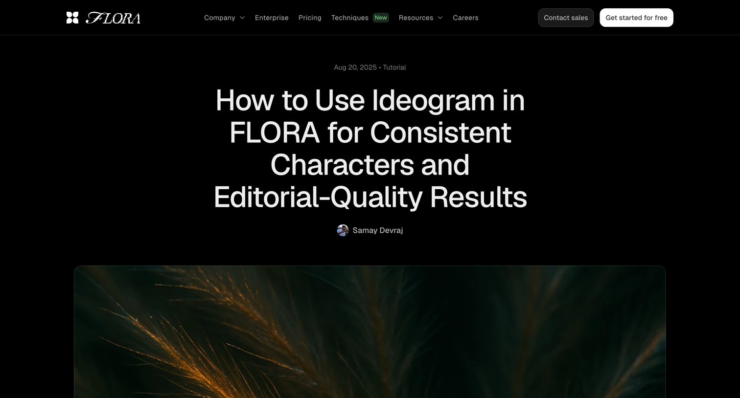 Flora - How to Use Ideogram in FLORA for Consistent Characters and Editorial-Quality Results - FLORA Blog screen