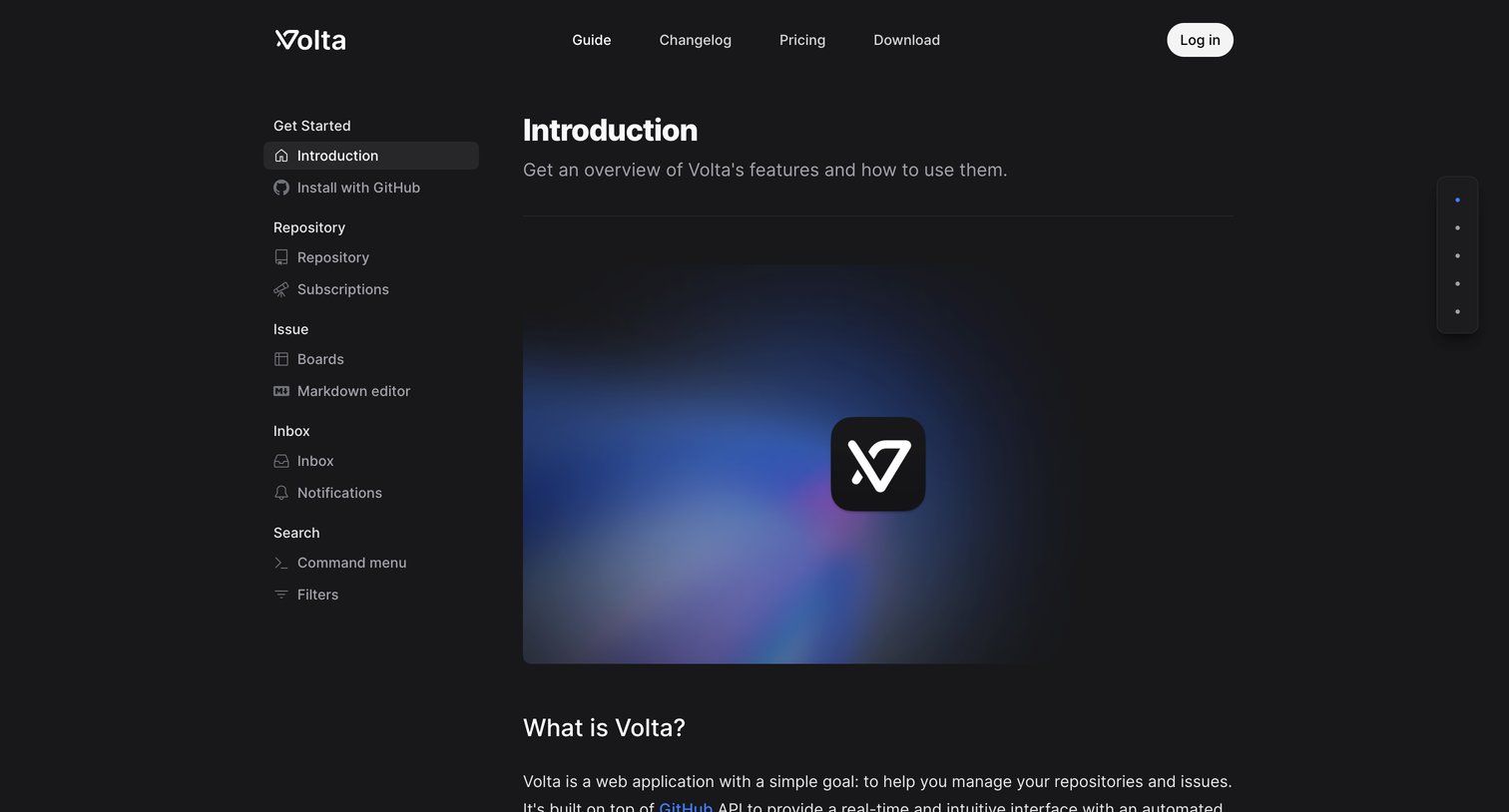 Volta - Introduction · Volta screen