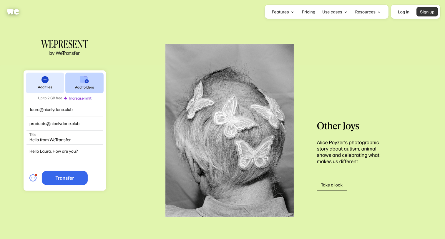 WeTransfer - WeTransfer | Send Large Files Fast screen