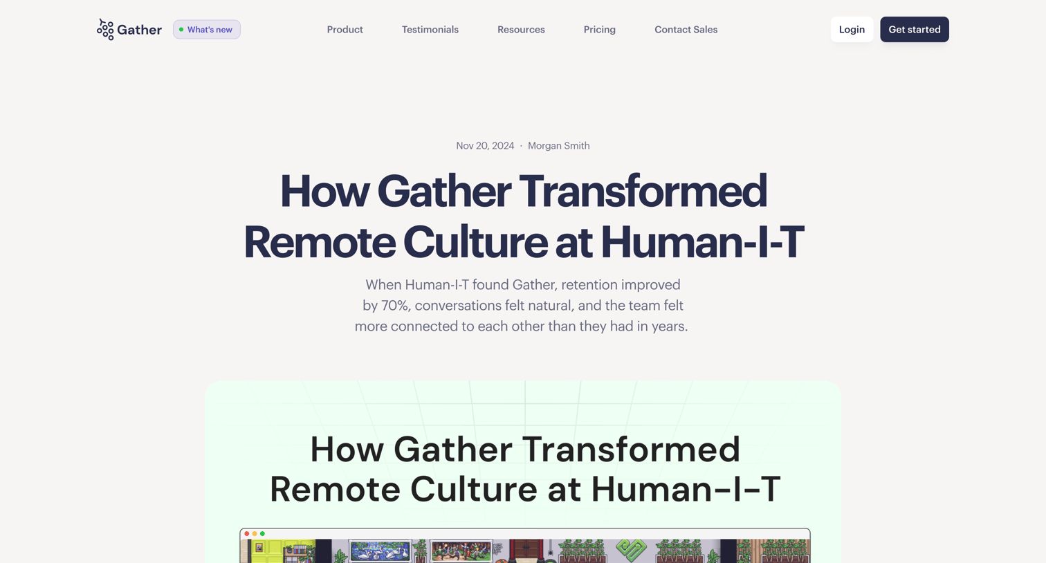 Gather - How Gather Transformed Remote Culture at Human-I-T - Gather Virtual HQ for Remote Teams screen