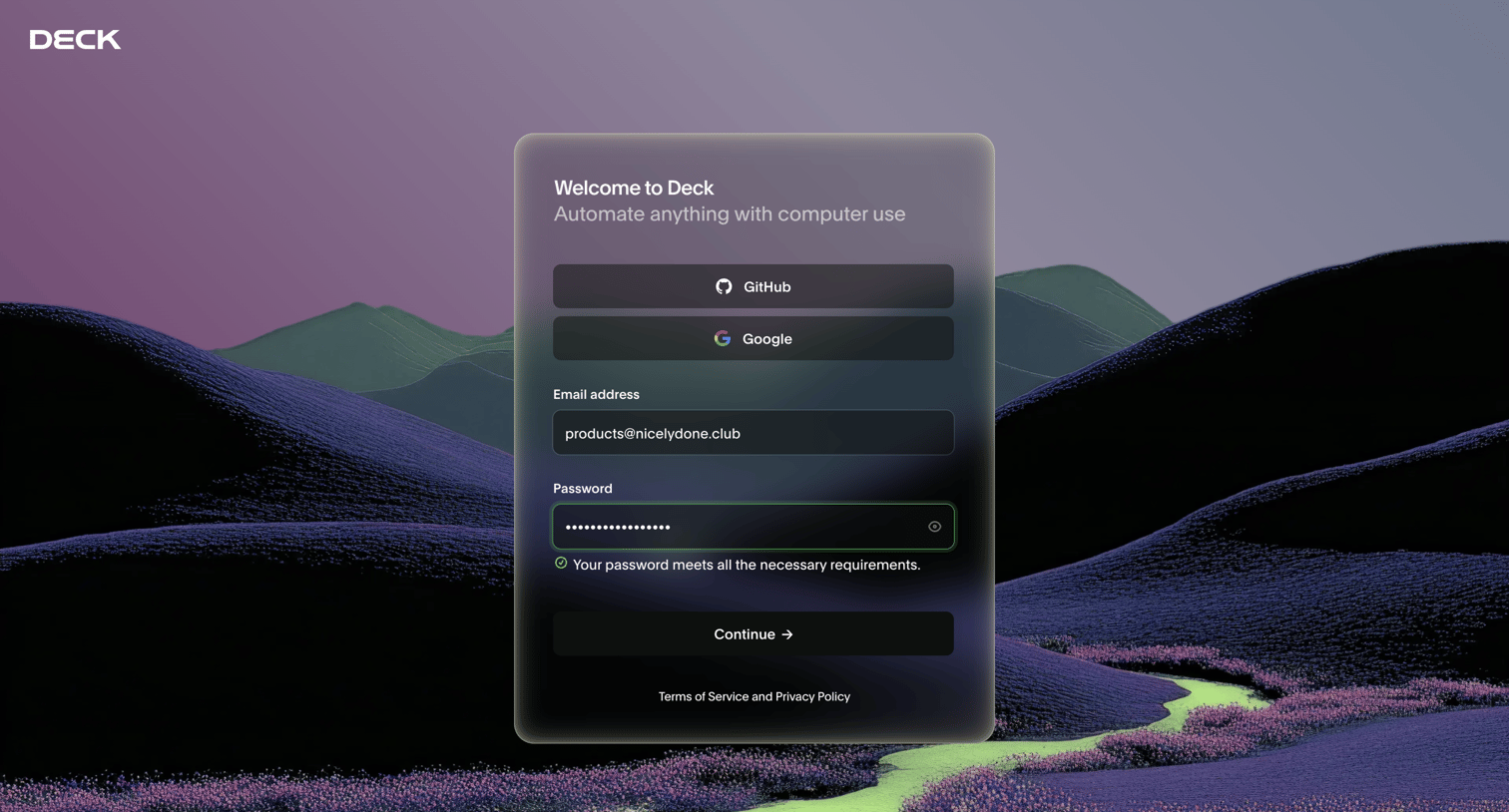Deck - Deck Console screen