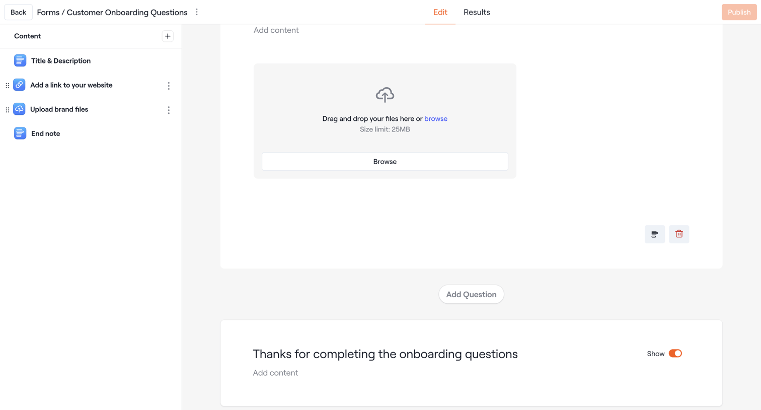 Dock - Form · Dock · Settings screen