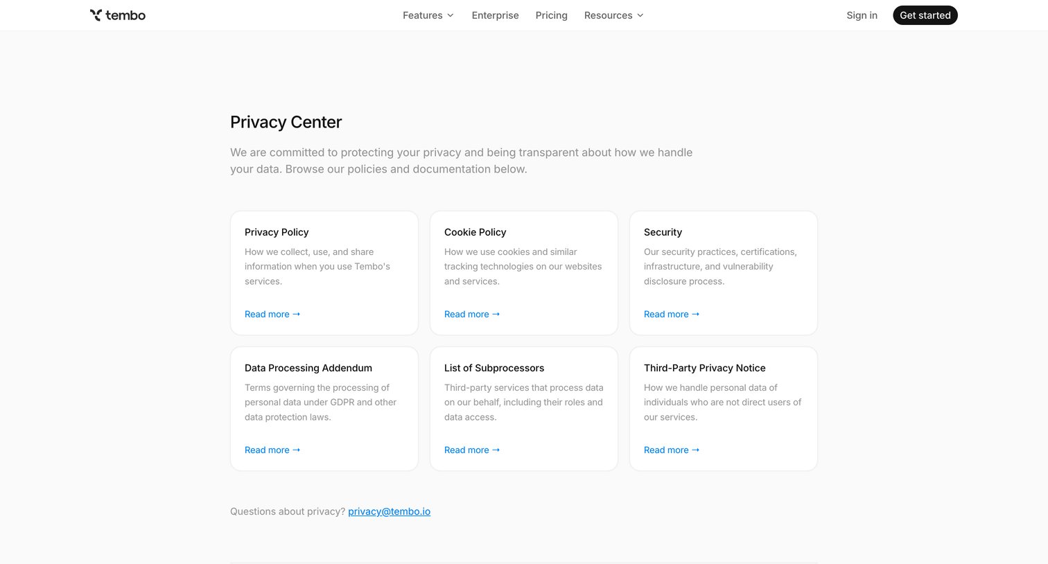 Privacy & Legal – Tembo from Tembo