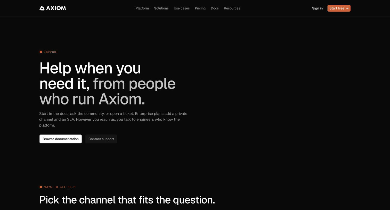 Axiom - Help when you need it, from people who run Axiom - Axiom screen