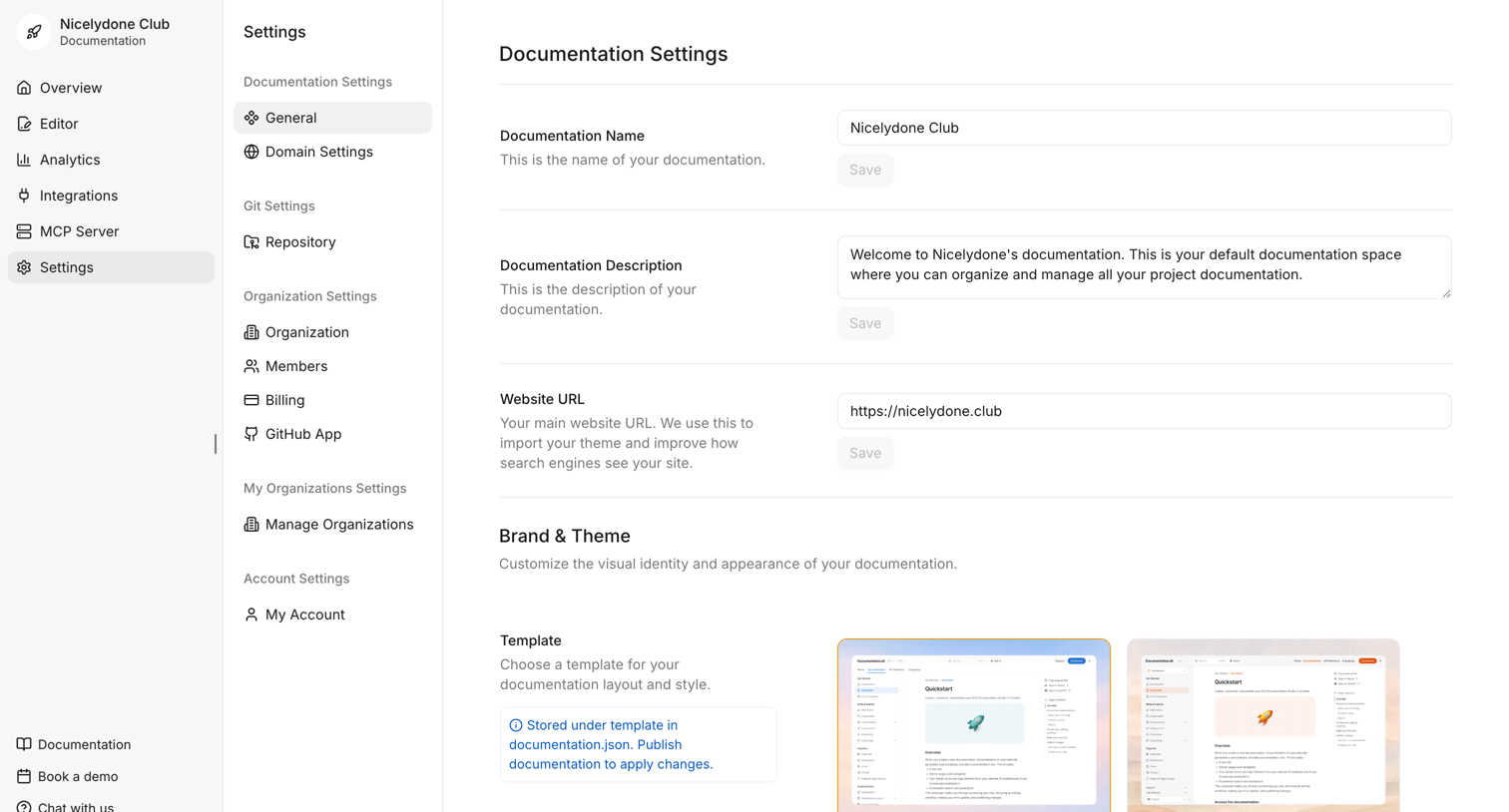 Documentation.AI - Dashboard - Documentation.AI screen