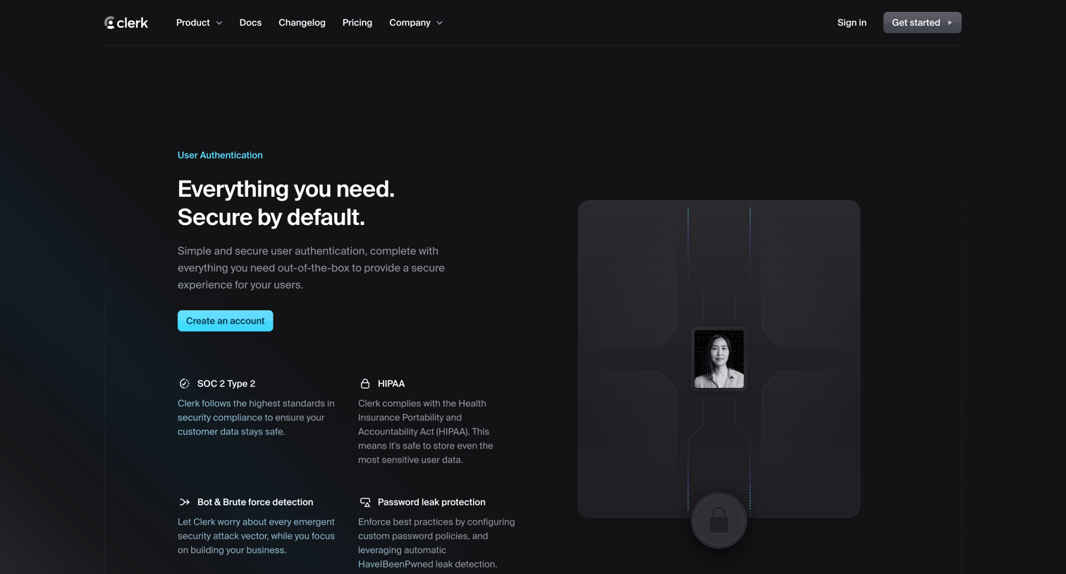 Clerk - User Authentication screen